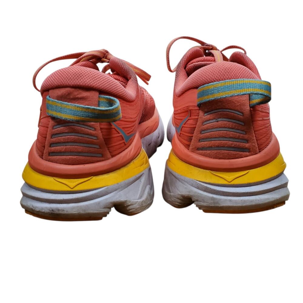 Hoka One One Bondi 7 Sneakers Shoes Womens Size 9 Orange Running Cushioned Walk - Picture 3 of 10